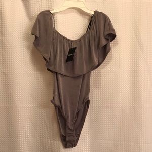 Forever 21 Silver Knit Bodysuit